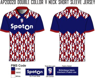 AP2002D DOUBLE COLLOR V NECK SHORT SLEEVE JERSEY-