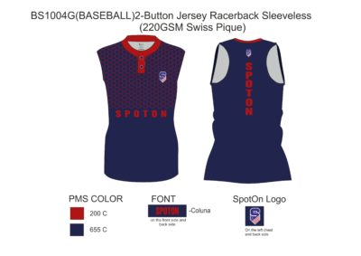 BS1004G (BASEBALL)2-Button Jersey Racerback Sleeveless3