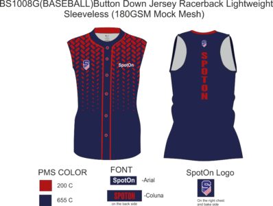 BS1008G(BASEBALL)Button Down Jersey Racerback Lightweight7-2