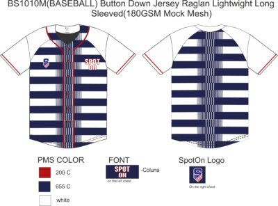 BS1010M(BASEBALL) Button Down Jersey Raglan Lightwight Long8-3