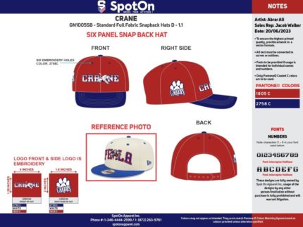 Standard Full Fabric Snapback Hats Red-Blue