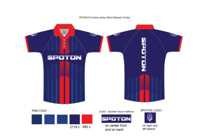 CR1002 B Cricket Jersey Short Sleeved Cricket