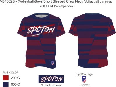 VB1002B - (Volleyball)Boys Short Sleeved Crew Neck volleyball jersey