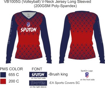 VB1005G (Volleyball) V-Neck Jersey Long Sleeved